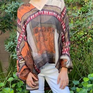 🍂 Boho Flowy Crepon Long Sleeve Blouse 🍂